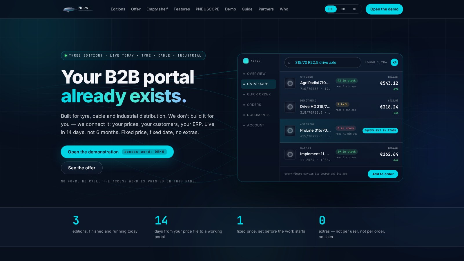 NERVE — B2B ordering portal