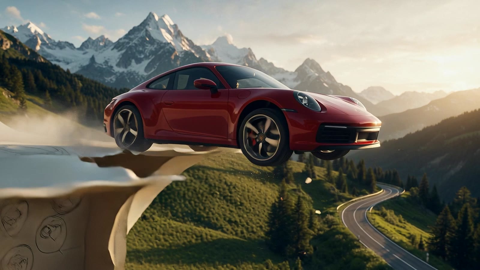 Porsche 911 concept film — the car leaves the page