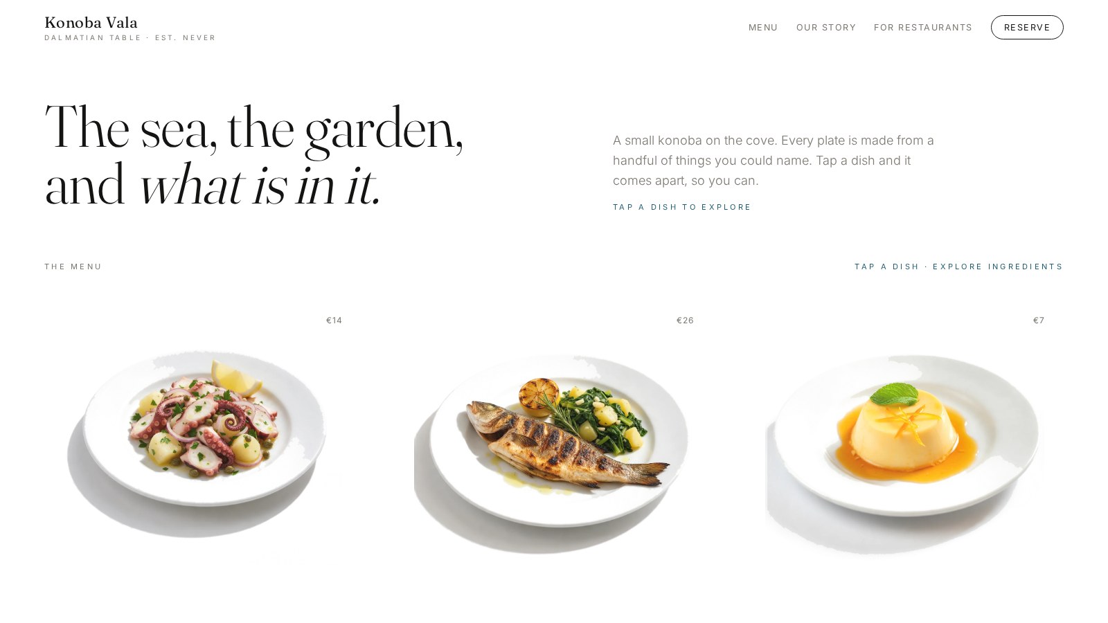 Konoba Vala — the menu that comes apart