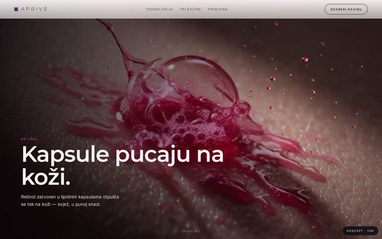 Aprive concept page