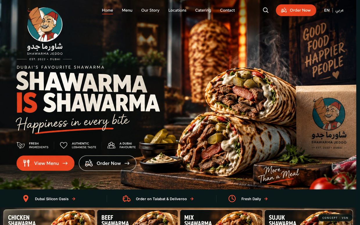 Restaurant concept page
