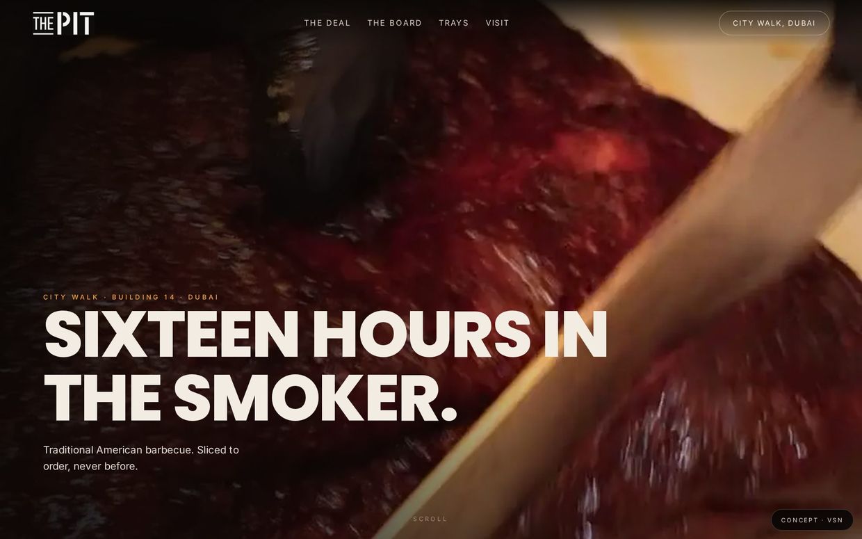Barbecue restaurant concept page